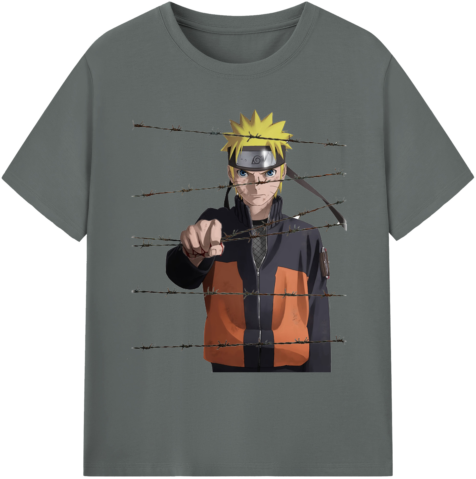 （画像用） NARUTO -ナルト- うずまき ナルト Uzumaki Naruto 綿100％ メンズ半袖Tシャツ｜肌触りやわらか＆通気性